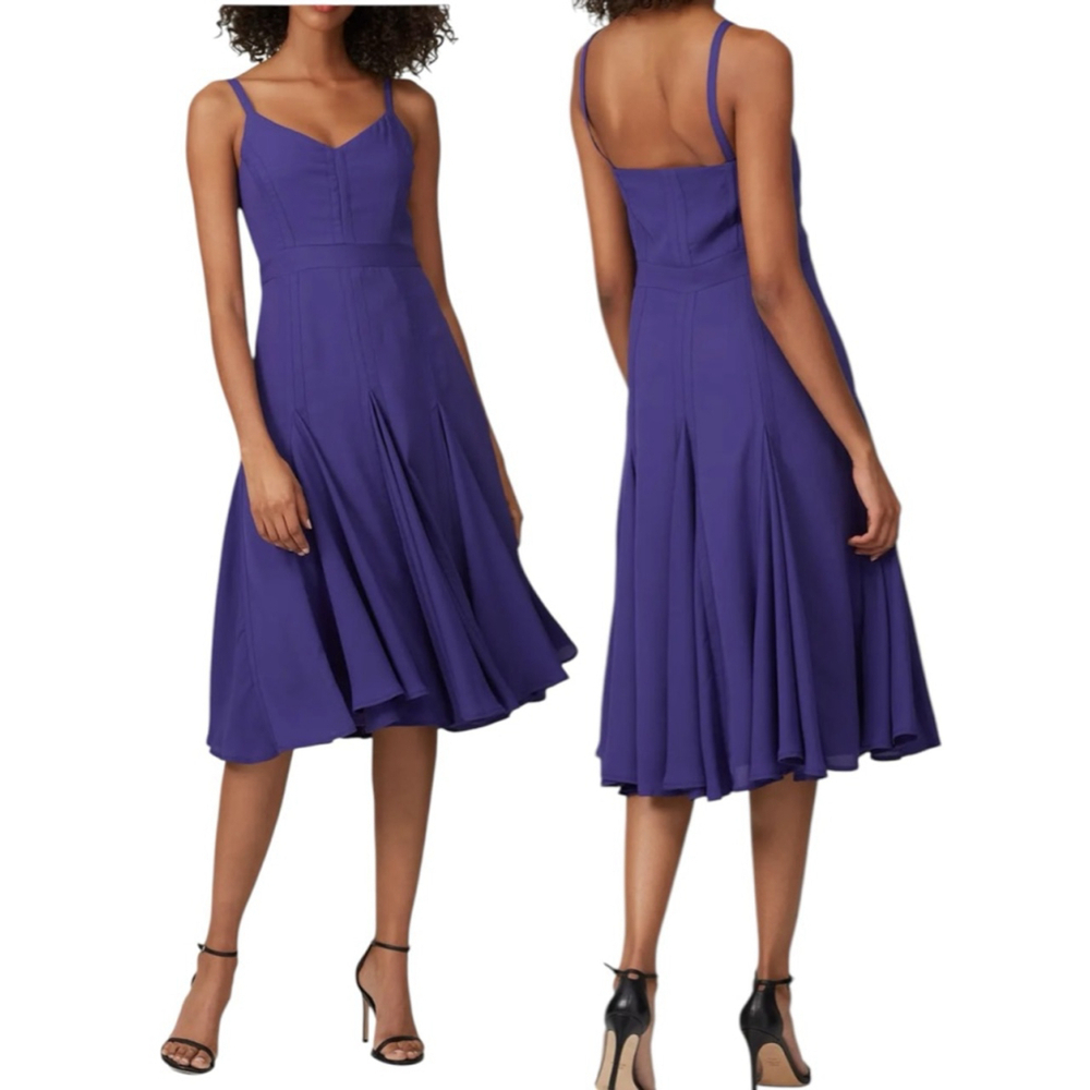 Prabal Gurung Collective Fit & Flare Dress, 8, Purple Strappy Midi A-Line